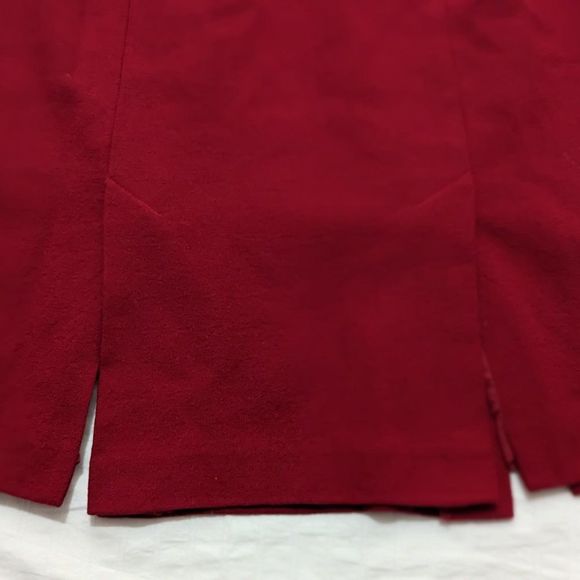 Liz Claiborne Double Slit Red Wool Skirt Size 16 - Picture 3 of 7